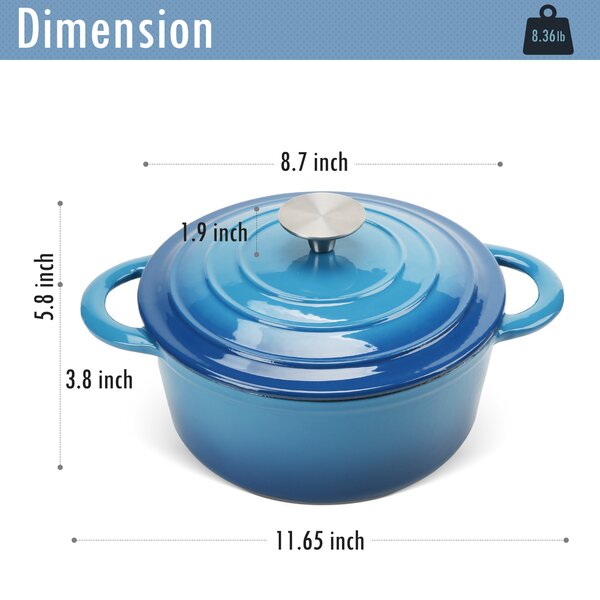 Lifease Cookwin Enameled Cast Iron Dutch Oven With Self Basting 